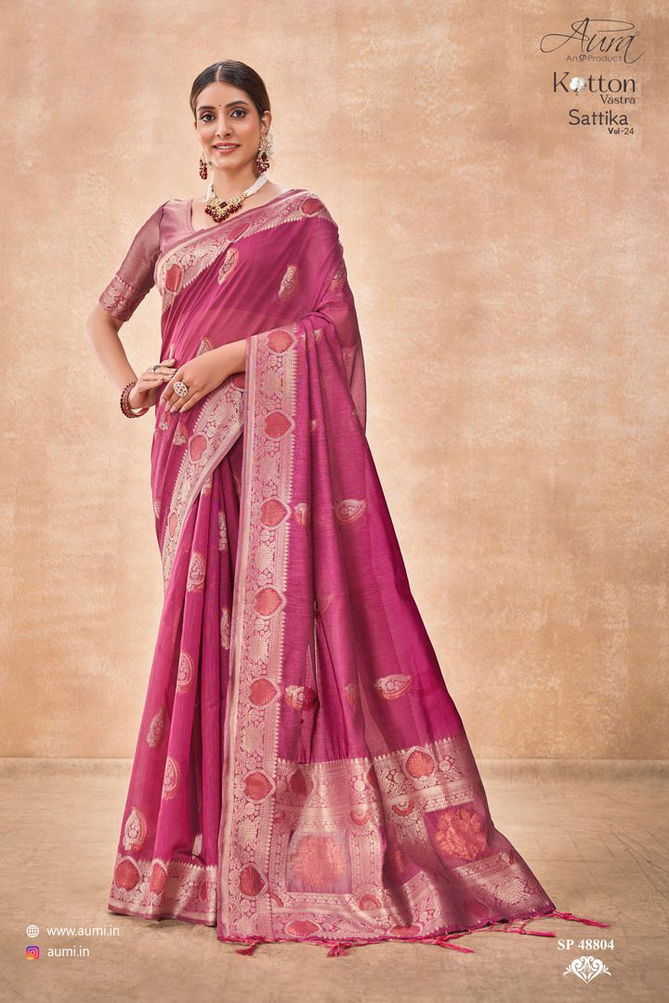 Sattika V 24 By Aura Kotton Vastra Party Wear Sarees Catalog